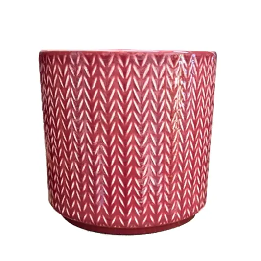 Chevron Pot | Ruby Red | Pots & Planters