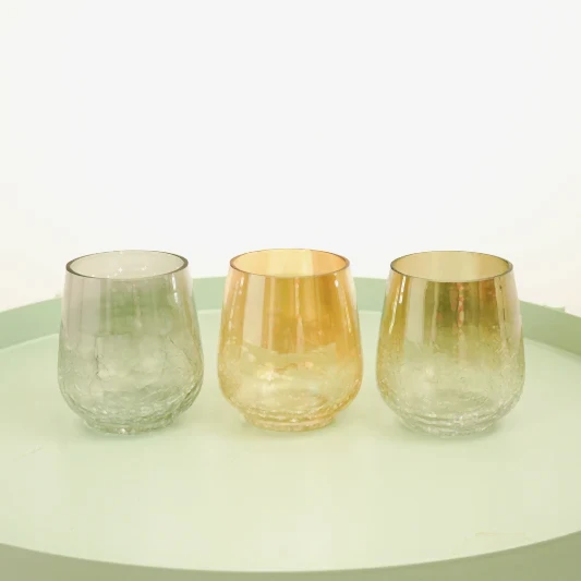 Crackle Votive | Set Of Three | Clearance Plants