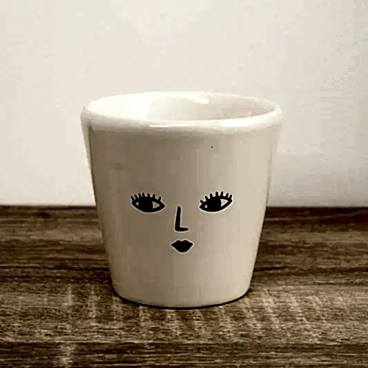 Wakey Face Pot | White | Pots & Planters