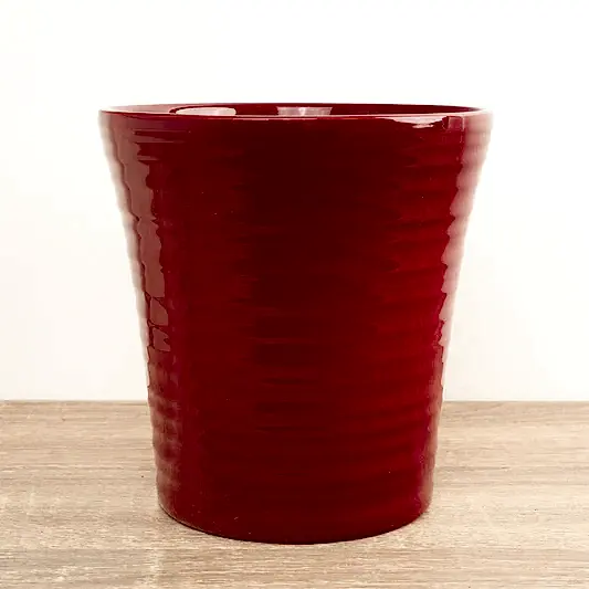 Ribbed Pot | Red | Pots & Planters