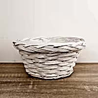 Bamboo Plant Basket | White - 