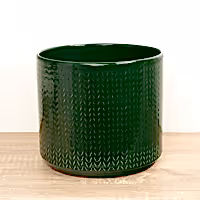 Chevron Pot | Emerald Green - Ceramic Plant Pot