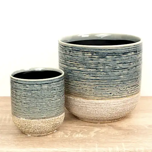 Vasto Denim Pot | Blue | Pots & Planters