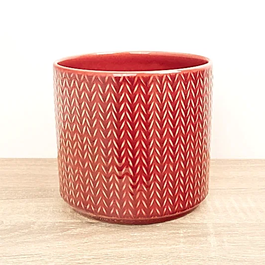 Chevron Pot | Ruby Red | Pots & Planters
