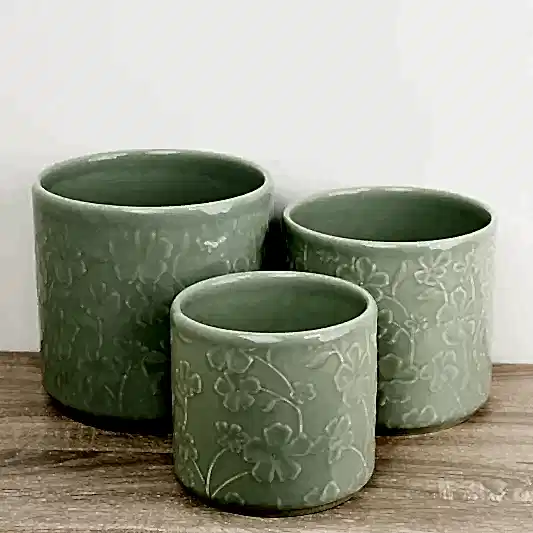 Betsy Floral Pot | Mint | Pots & Planters