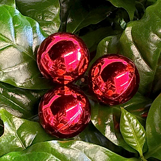 Shiny Red Bauble Trio | Decorative Plant Pot Accessory | Gardening Accessories