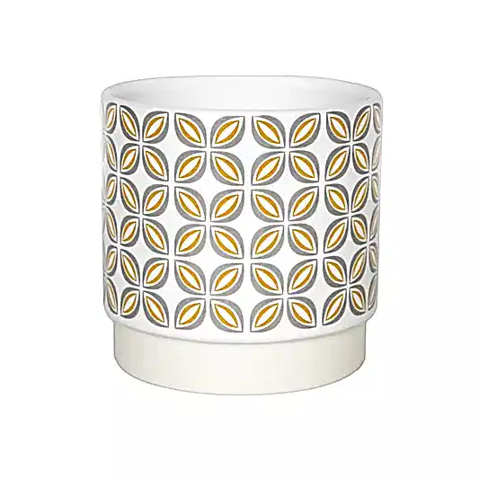 Retro Geometric Pot | Mustard | Pots & Planters